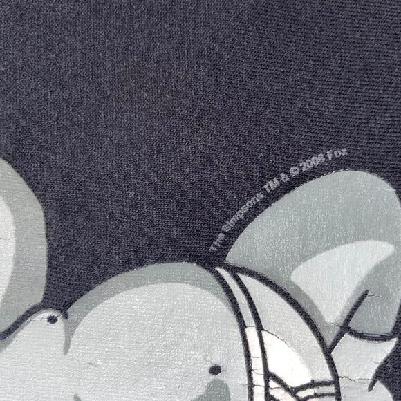 Y2K 00s The Simpsons Homer Professional Air Guitarist Metallica Style T-shirt - Picture 2 of 3